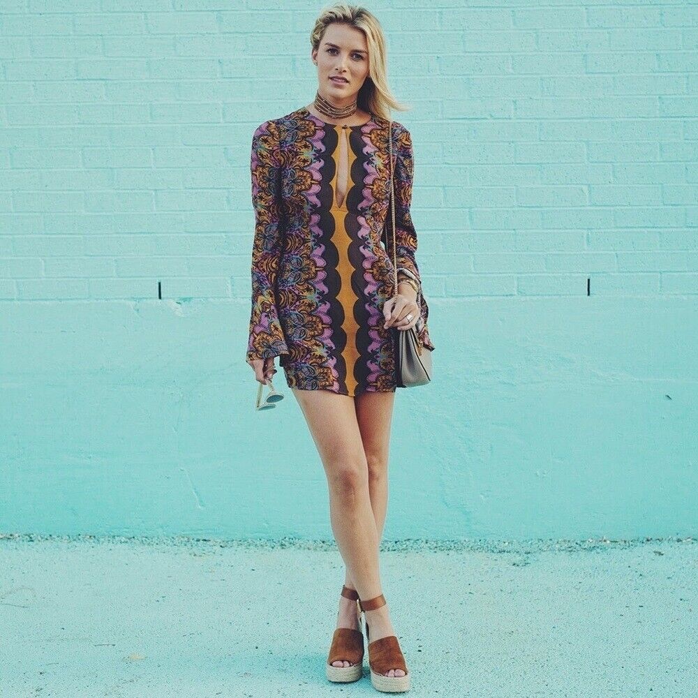 NWT Free People Ossie Vibes Dress/Tunic in Gold Mix Size 6